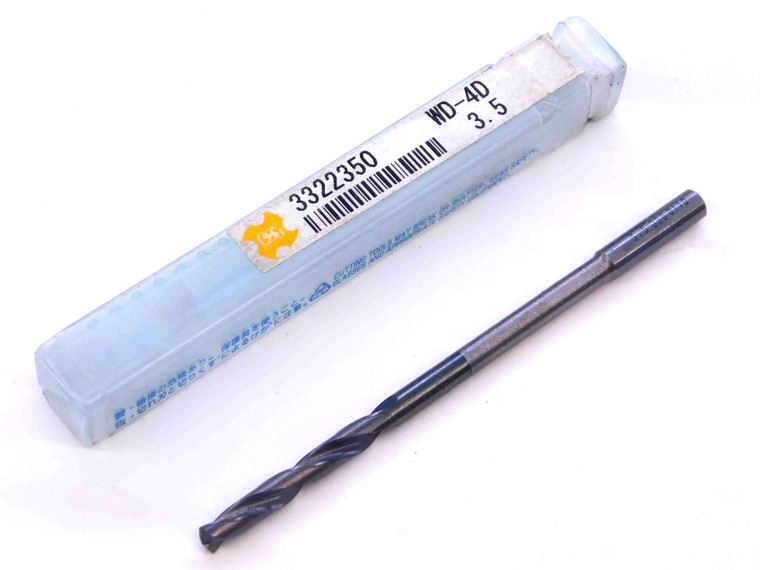 OSG 3.50mm TiCN CARBIDE TWIST DRILL BIT 3322350 4mm SHANK 28mm LOC 74mm OAL - NS0563CE4