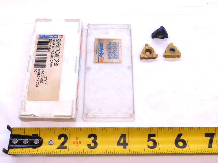 3pcs NEW SECO 22NR5STACME CP50 TiN COATED CARBIDE LAYDOWN THREADING INSERTS - NS0574BU5