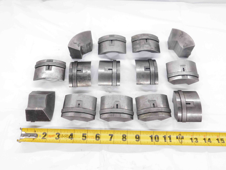 14pcs. ASSORTED 1 7/8 COLLET PAD LOT FIVE A, FIVE B & FOUR C PADS SMOOTH HEXAGON - DM1644CT4