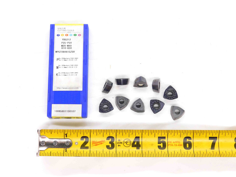 10pcs NEW ZCC CT WPGT080615ZSR YBG212 TiCN Al2O3 COATED CARBIDE MILLING INSERTS - DM1698BL5