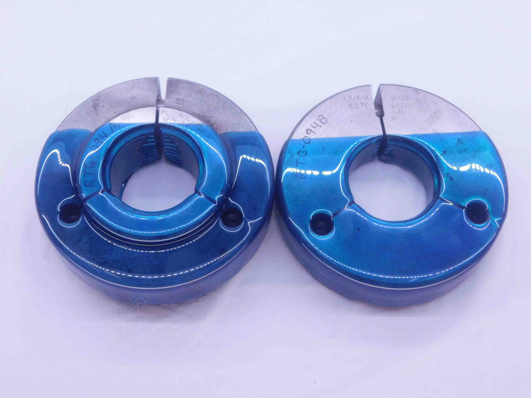 1 5/8 8 UN 2A LEFT HAND THREAD RING GAGES 1.625 GO NO GO PD'S = 1.5416 & 1.5342 - DW36261BU5