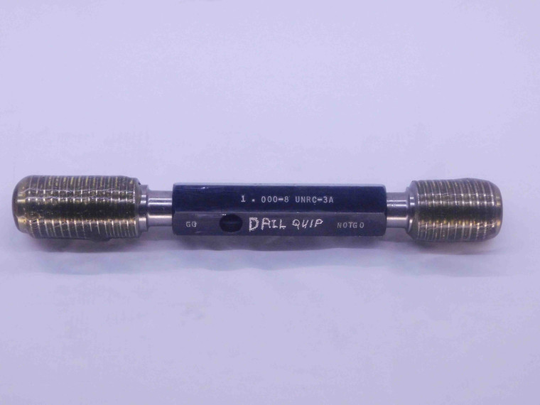 1" 8 UNRC 3A SET THREAD PLUG GAGE 1.0 1.00 1.000 GO NO GO P.D.'S = .9188 & .9137 - DW36294BU5