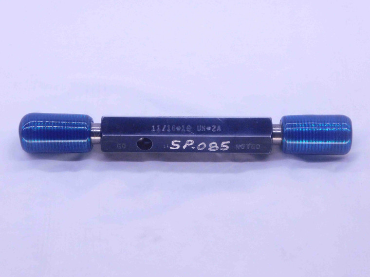 11/16 16 UN 2A SET THREAD PLUG GAGE .6875 GO NO GO P.D.'S = .6455 & .6407 CHECK - DW36312BU5