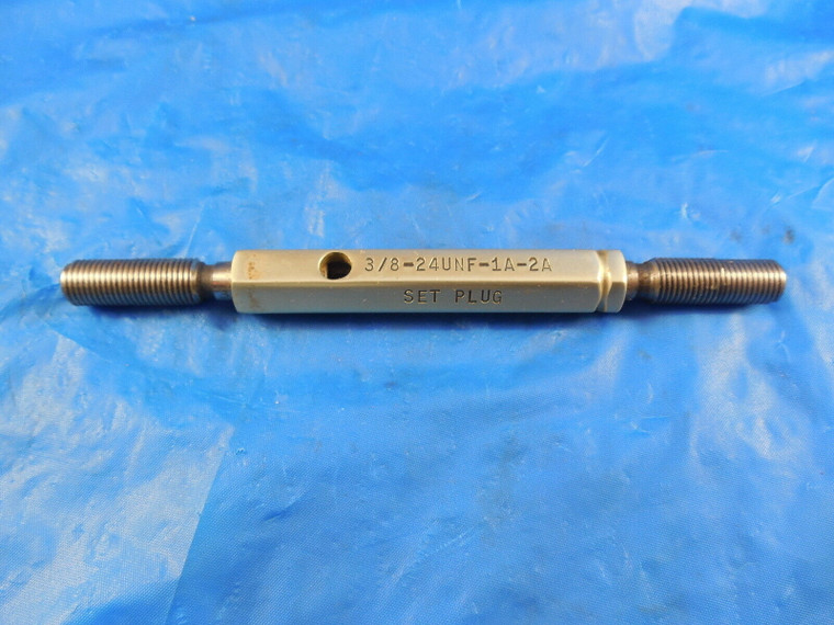3/8 24 UNF 1A & 2A SET THREAD PLUG GAGE .375 GO NO GO P.D.'S= .3468 & .3411 TOOL
