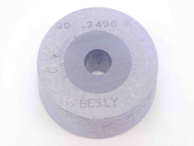 .2496 CL X CARBIDE MASTER PLAIN BORE RING GAGE .2500 -.0004 1/4 6.340 mm CHECK - NS1128SLW