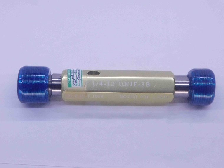 1 1/4 12 UNJF 3B THREAD PLUG GAGE 1.25 1.250 GO NO GO P.D.'S = 1.1959 & 1.2019 - DW36407CG5