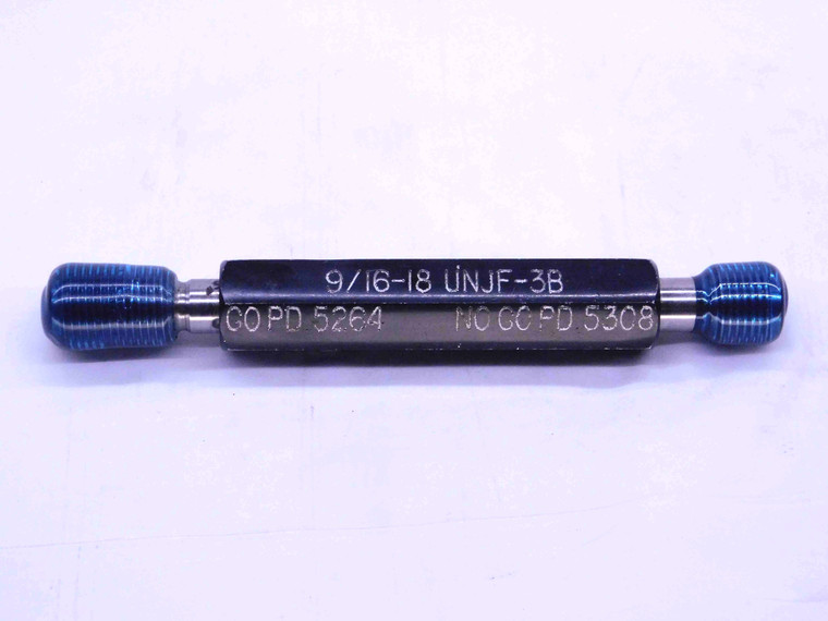9/16 18 UNJF 3B THREAD PLUG GAGE .5625 GO NO GO P.D.'S = .5264 & .5308 CHECK - DW36413CG5