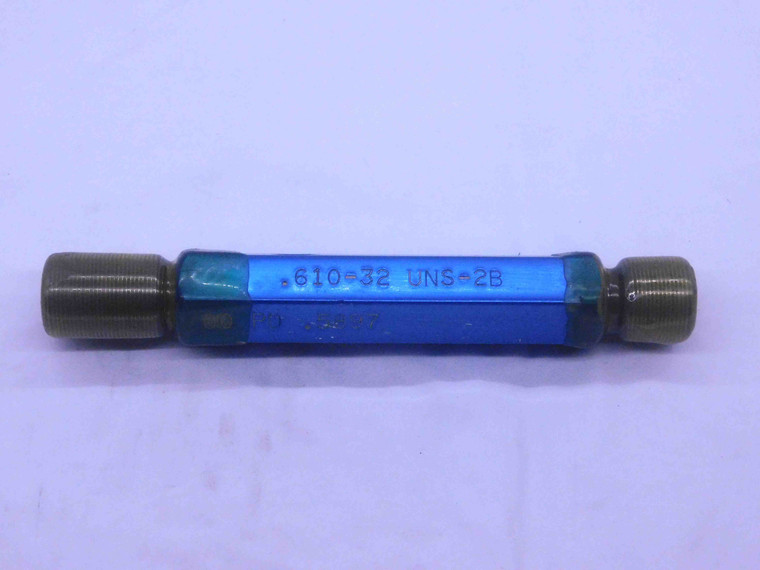 .610 32 UNS 2B THREAD PLUG GAGE .61 .6100 GO NO GO P.D.'S = .5897 & .5943 CHECK - DW36483SLW