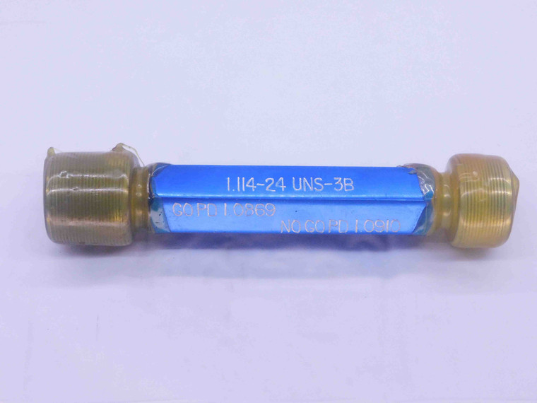 1.114 24 UNS 3B THREAD PLUG GAGE 1.1140 GO NO GO P.D.'S = 1.0869 & 1.0910 CHECK - DW36491SLW