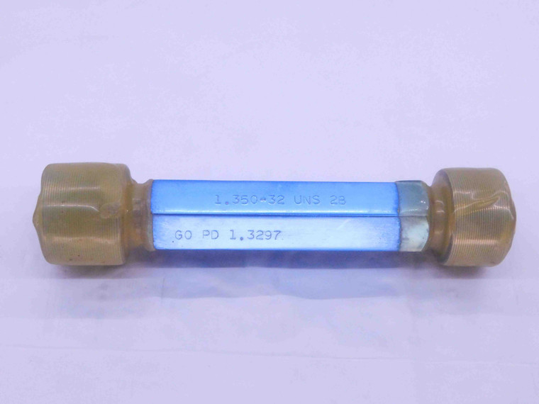 1.350 32 UNS 2B THREAD PLUG GAGE 1.35 1.3500 GO NO GO P.D.'S = 1.3297 & 1.3348 - DW36513SLW