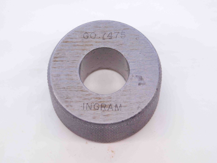 .7475 MASTER PLAIN BORE RING GAGE .7500 -.0025 UNDERSIZE 3/4 19 mm INSPECTION - NS0665SLW