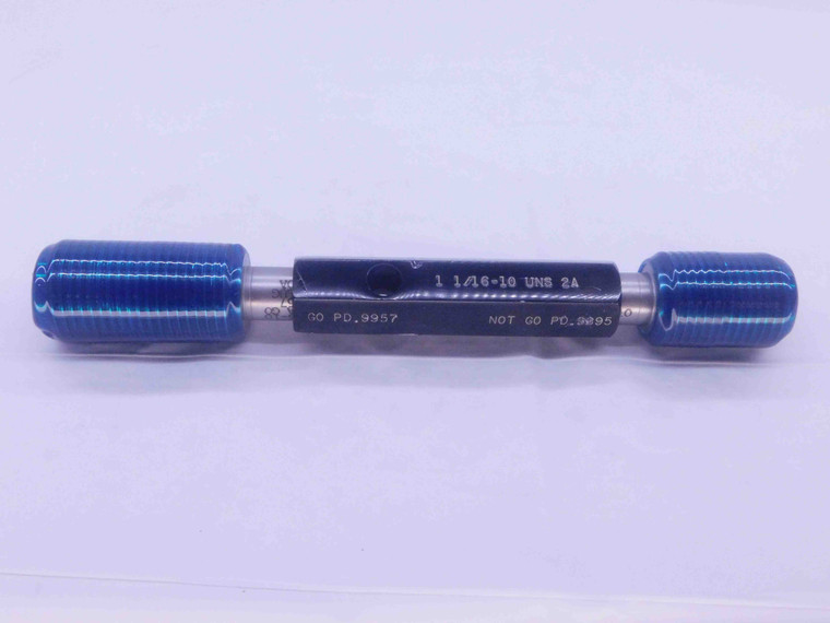 1 1/16 10 UNS 2A SET THREAD PLUG GAGE 1.0625 GO NO GO P.D.'S = .9957 & .9895 - DW36575BU5