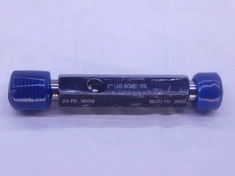1" 10 ACME 2G THREAD PLUG GAGE 1.0 1.00 1.000 GO NO GO P.D.'S = .9500 & .9655 - DW36576BU5