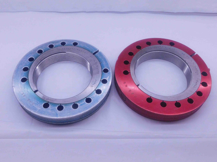 3.9370 12 AN 20 LOCKNUT THREAD RING GAGES 3.937 GO NO GO PD'S = 3.8639 & 3.8565 - DW36578SLW