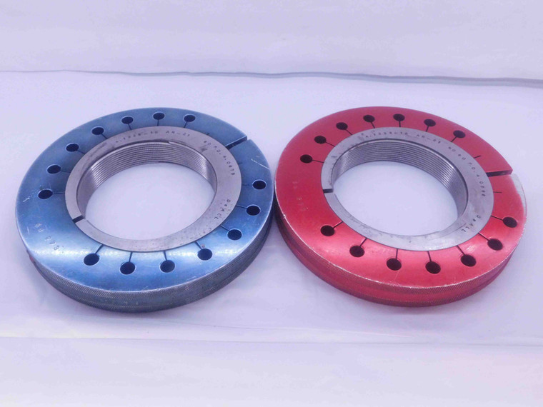 4.1339 12 AN 21 LOCKNUT THREAD RING GAGES GO NO GO P.D.'S = 4.0679 & 4.0596 - DW36579SLW