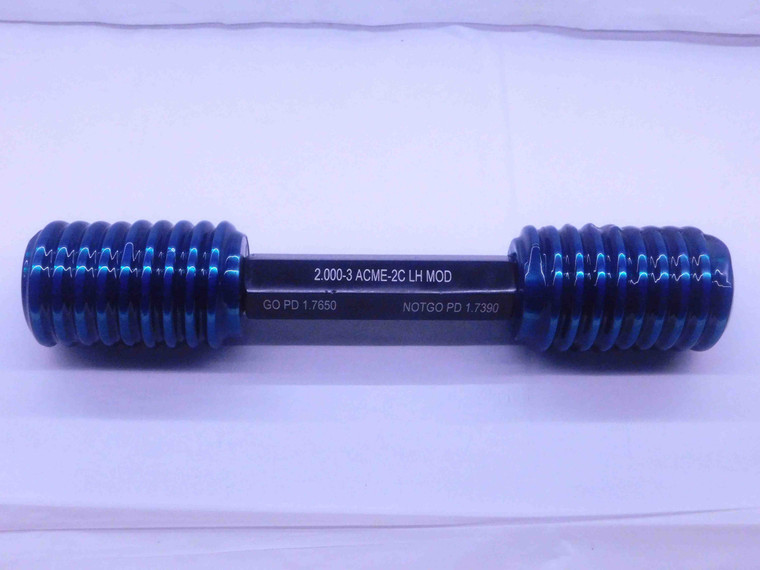 2" 3 ACME 2C LEFT HAND MODIFIED SET THREAD PLUG GAGE 2.0 GO NO GO 1.7650 1.7390 - DW36597BU5