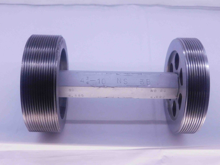 4 3/4 10 NS 3B THREAD PLUG GAGE 4.75 GO NO GO P.D.'S = 4.6850 & 4.6920 UNS-3B - DW36600SLW
