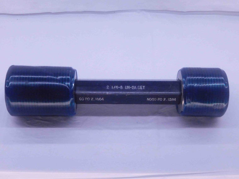 2 1/4 8 UN 2A SET THREAD PLUG GAGE 2.25 2.250 GO NO GO P.D.'S = 2.1664 & 2.1584 - DW36645BU5