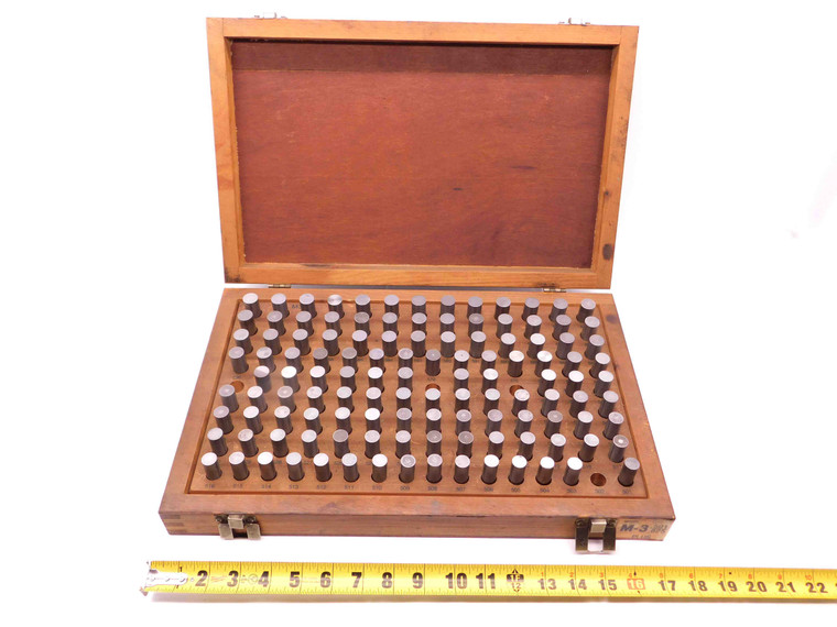MEYER M-3 .501" TO .625" PLAIN PIN PLUG GAGE SET .001" SIZES INCOMPLETE LIBRARY