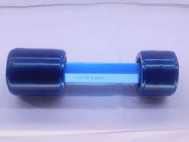 2 3/4 8 UN 2A SET THREAD PLUG GAGE 2.75 2.750 GO NO GO P.D.'S = 2.6663 & 2.6580 - DW36673BU5