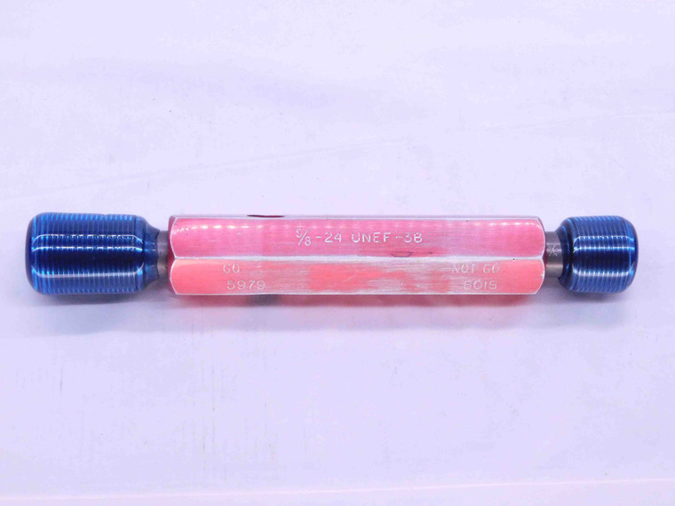5/8 24 UNEF 3B THREAD PLUG GAGE .625 .6250 GO NO GO P.D.'S = .5979 & .6018 CHECK - DW36717LVR