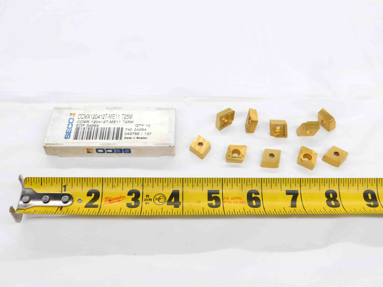 10pcs NEW SECO CCMX120412T-ME11 T25M TiN COATED CARBIDE INSERTS CNC LATHE TOOL - DM2119BU5