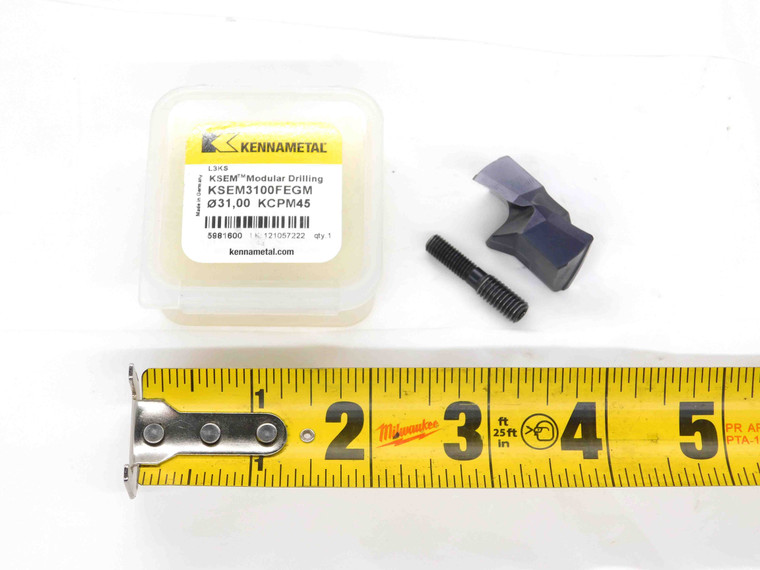 1pc NEW KENNAMETAL KSEM3100FEGM KCPM45 TiAlN CARBIDE DRILL TIP INSERT 31mm DIA - DM2191BL5