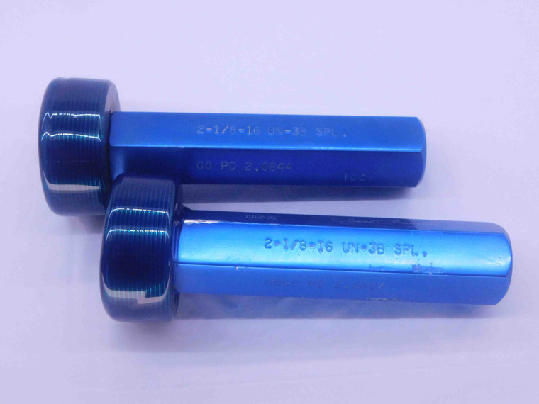 2 1/8 16 UN 3B SPL THREAD PLUG GAGE 2.125 2.1250 GO NO GO PD'S = 2.0844 & 2.0897 - DW36748CL5