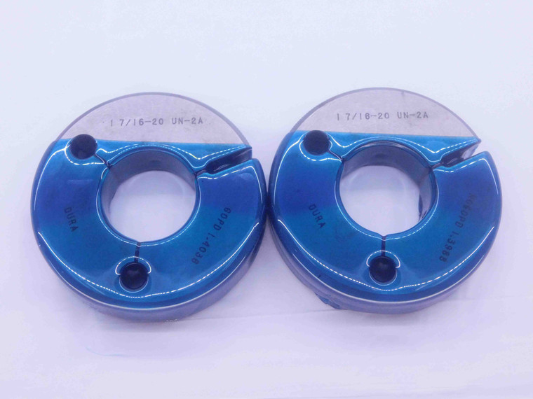1 7/16 20 UN 2A THREAD RING GAGES 1.4375 GO NO GO P.D.'S = 1.4036 & 1.3988 CHECK - DW36758CL5
