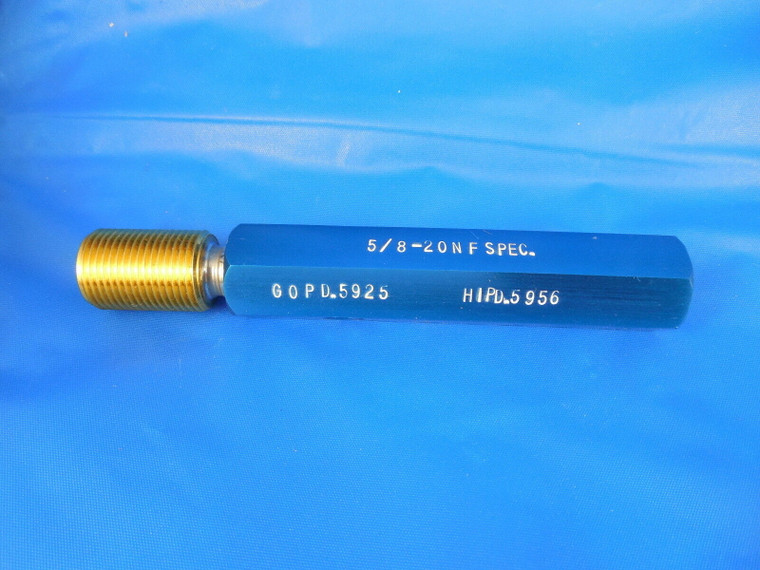 5/8 20 NF 2B OR 3B SPECIAL THREAD PLUG GAGE .625 GO ONLY P.D.= .5925 TOOLING