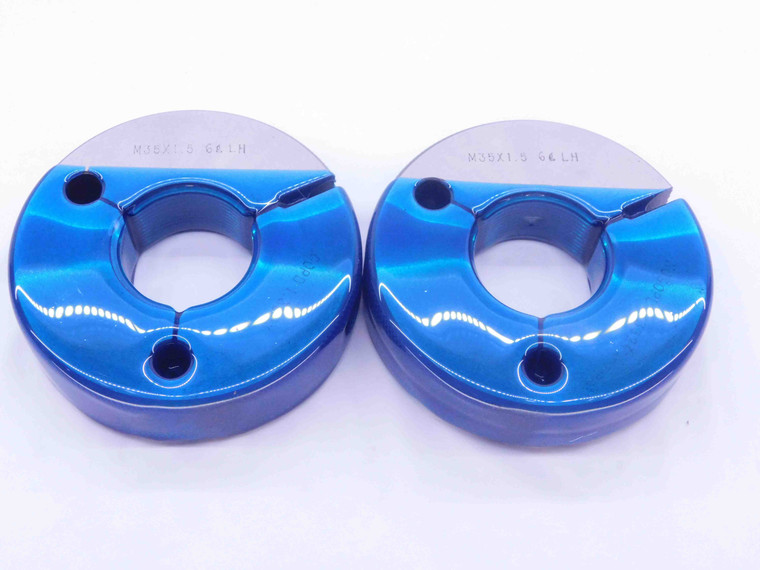 M35 X 1.5 6g LEFT HAND THREAD RING GAGES 35 GO NO GO P.D.'S = 33.994 & 33.844 - DW36824CL5