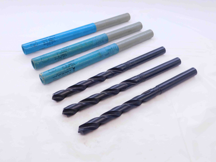 3PCS STANDARD TOOL CO. 19/32 O.D. OXIDE HSS TAPER LENGTH DRILL BIT 1/2 .5937 - NS1543BB5