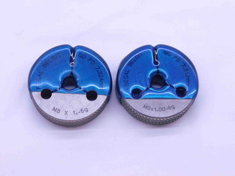 M8 X 1 6g METRIC THREAD RING GAGES 8 1.0 GO NO GO P.D.'S = 7.324 & 7.212 CHECK - DW36842CL5