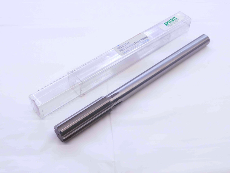 NEW 20mm O.D. HSS CHUCKING REAMER 8 FLUTE .7874 ONSIZE 20.0 mm MADE IN USA - NS1561BB5