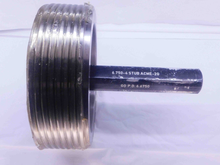 6 3/4 4 STUB ACME 2G THREAD PLUG GAGE 6.75 4 GO ONLY P.D. = 6.6750 INSPECTION - DW36938SLW