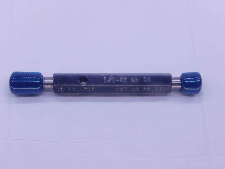 1/2 32 UN 3B THREAD PLUG GAGE .5 .50 .500 .5000 GO NO GO P.D.'S = .4797 & .4831 - DW36964CL5