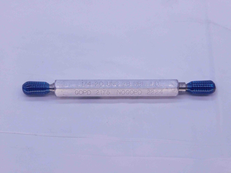1/4 20 UNC 2B DOUBLE LEAD THREAD PLUG GAGE .25 GO NO GO P.D.'S = .2175 & .2224 - DW36991CL5