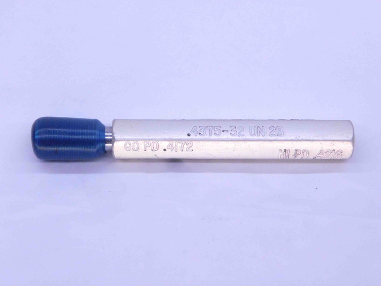 7/16 32 UN 2B THREAD PLUG GAGE .4375 GO ONLY P.D. = .4172 2B OR 3B INSPECTION - DW37001LVR