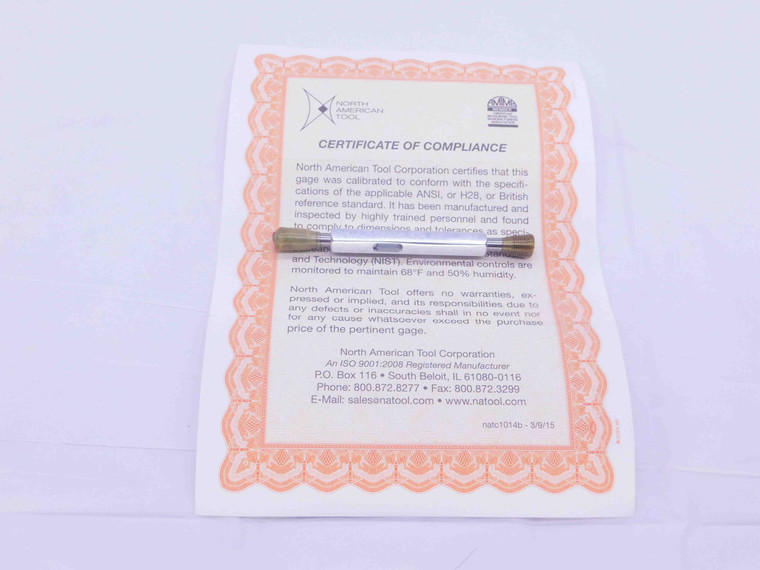 .210 36 UNS SPECIAL THREAD PLUG GAGE .21 .2100 GO NO GO P.D.'S = .1935 & .1982 - DW37006CL5