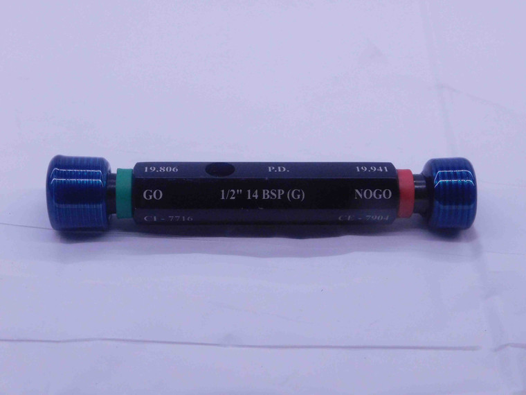 G1/2 14 BSPP SPL PIPE THREAD PLUG GAGE .5 .50 GO NO GO PDS = 19.806 & 19.941 BSP - DW37015CL5