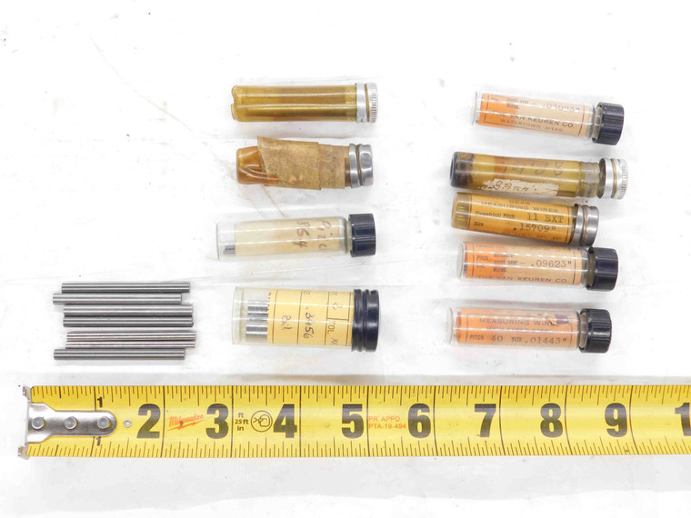 25+pcs. LOT ASSORTED THREAD MEASURING WIRES APPROX .01443-.3456" DIAMETER RANGE - DM2439LVR