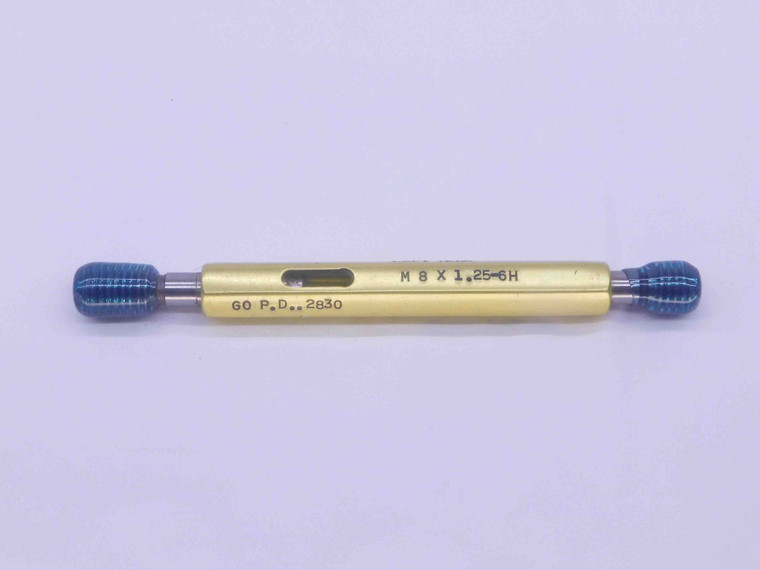 M8 X 1.25 6H METRIC LEFT HAND THREAD PLUG GAGE 8 GO NO GO P.D.'S = .2830 & .2893 - DW37028OB5
