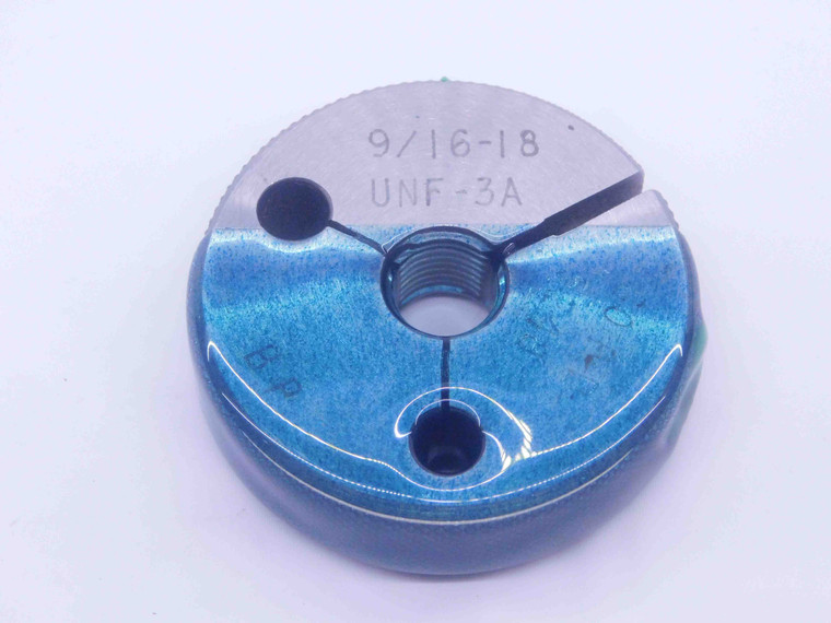 9/16 18 UNF 3A BEFORE PLATE THREAD RING GAGE .5625 GO ONLY P.D. = .5248 CHECK - DW37062CT4