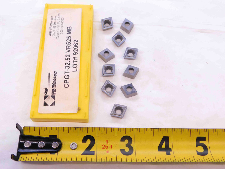 10pcs NEW AGI CPGT-32.52 VR525 CARBIDE TURNING INSERTS CPGT 3252 MB - DCT-NS1830