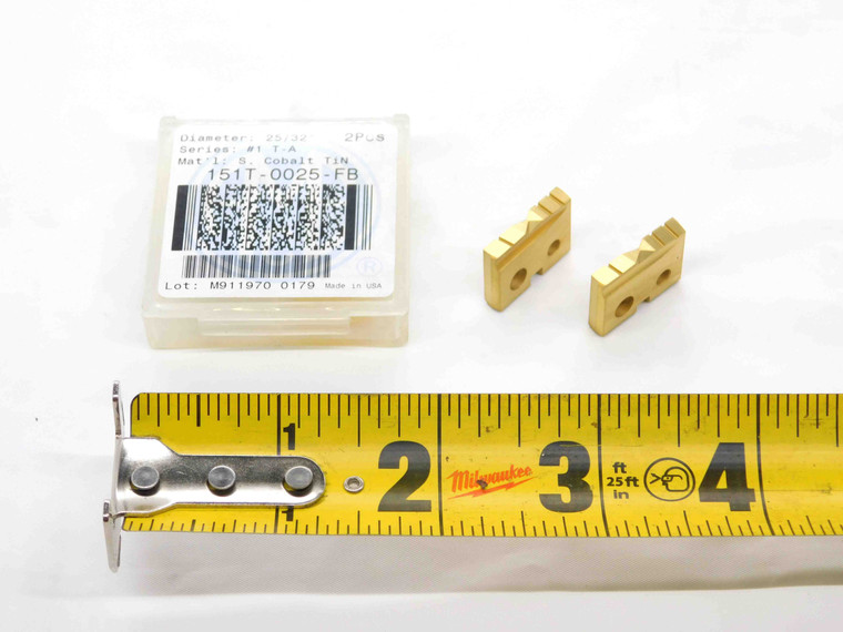 2pcs NEW AMEC 25/32" #1 151T-0025-FB TiN COBALT FLAT BOTTOM SPADE DRILL INSERTS - DCT-DM2559