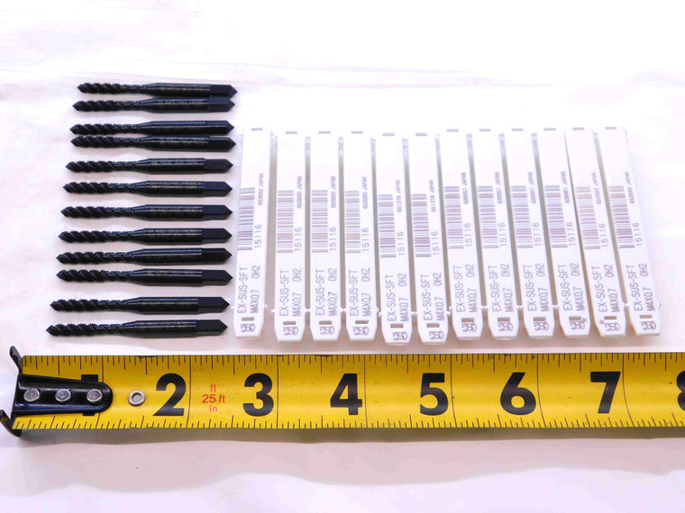 12pcs NEW OSG M4 X 0.7 HSSE PLUG TAP 3 SPIRAL FLUTE 4 OH2 SUS 9951 JAPAN - DCT-NS1865