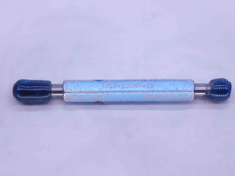 7/16 20 UNF 2B SPECIAL THREAD PLUG GAGE .4375 GO NO GO P.D.'S = .4060 & .4104 - DW37190CT4