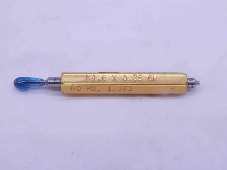 M1.6 X .35 6H METRIC THREAD PLUG GAGE 1.6 0.35 GO ONLY P.D. = 1.373 INSPECTION - DW37218SLW