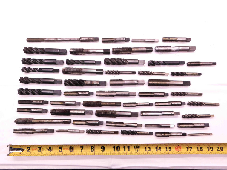LOT OF VARIOUS SIZES AND TYPES OF HSS TAPS STRAIGHT SPIRAL MACHINIST TOOLING - BR10580AX4