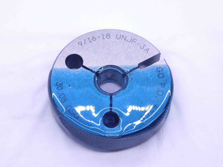 9/16 18 UNJF 3A THREAD RING GAGE .5625 GO ONLY P.D. = .5264 INSPECTION CHECK - DW37241CN5